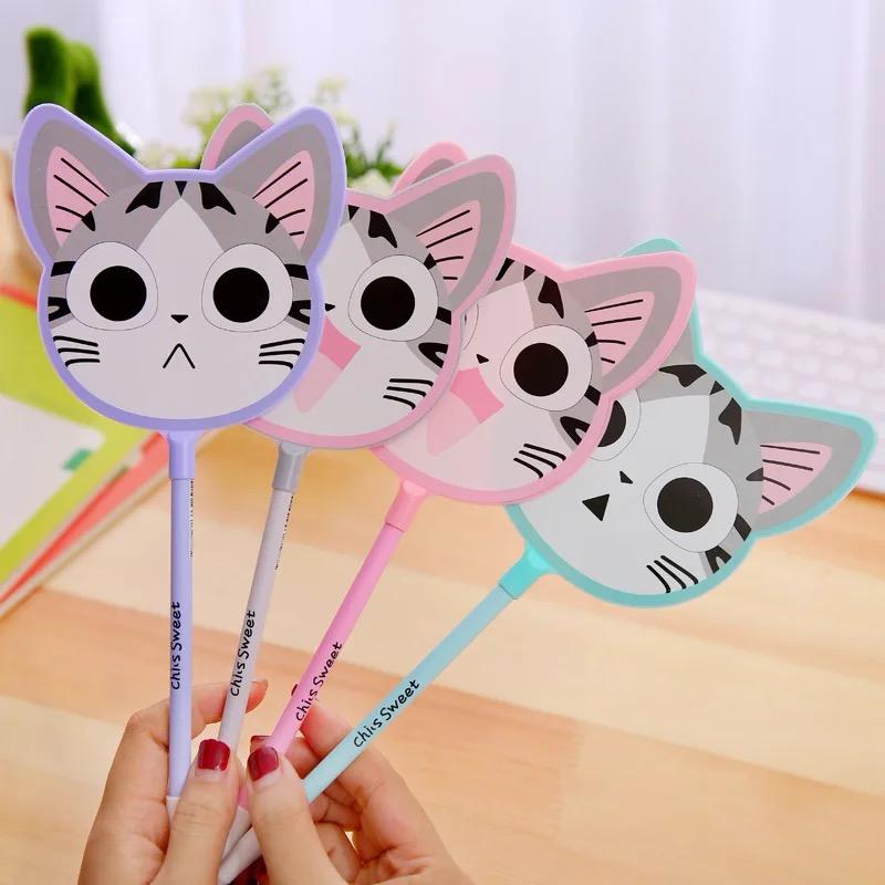 6-pcs-newest-plastic-cat-fan-shape-creative-student-prize-stationery-pen_PD6773