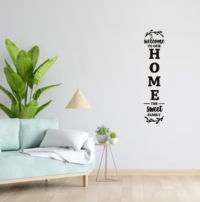 welcome-to-our-home-the-sweet-family-3d-sticker-wall-art-black-vinyl-sticker_PD6254