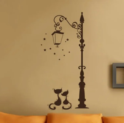 cats-under-the-street-light-wall-stickers_PD6251