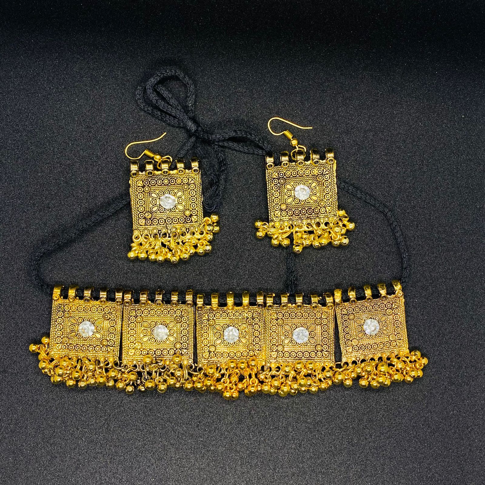 afghani-antique-choker-necklace-with-earrings-for-women-necklace-set_PD6184