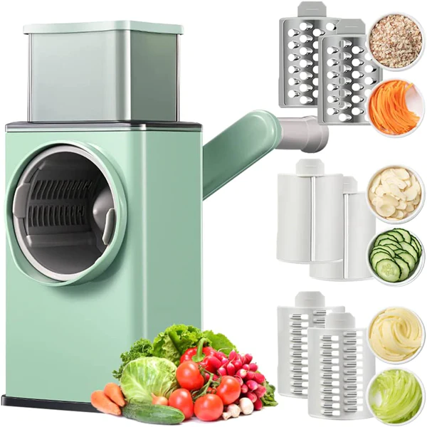 multifunctional-manual-rotary-vegetable-cutter-cheese-grater-with-handle-durable-mandolin-slicer-with-suction-base-3-in-1-interchangeable-blades_PD6916