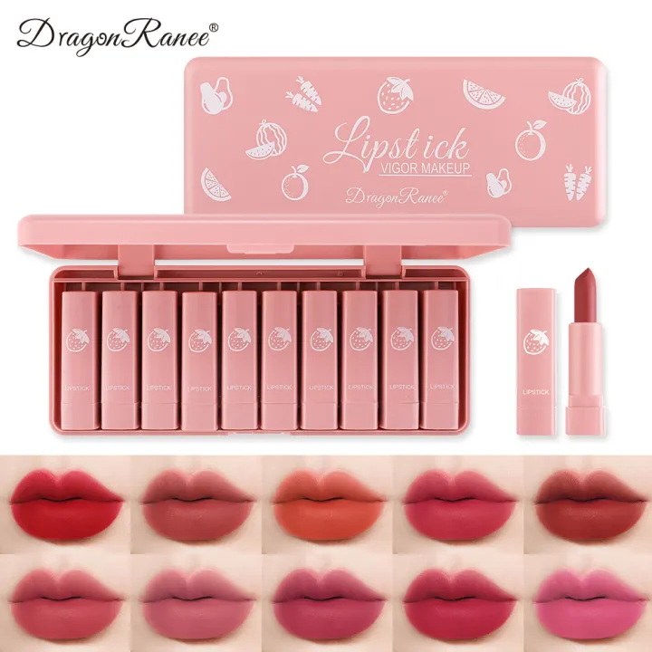 dragon-ranee-10-pieces-velvet-matte-pink-lipstick-set-long-lasting-makeup-waterproof-lip-gloss-for-girls-amp-womens_PD4035