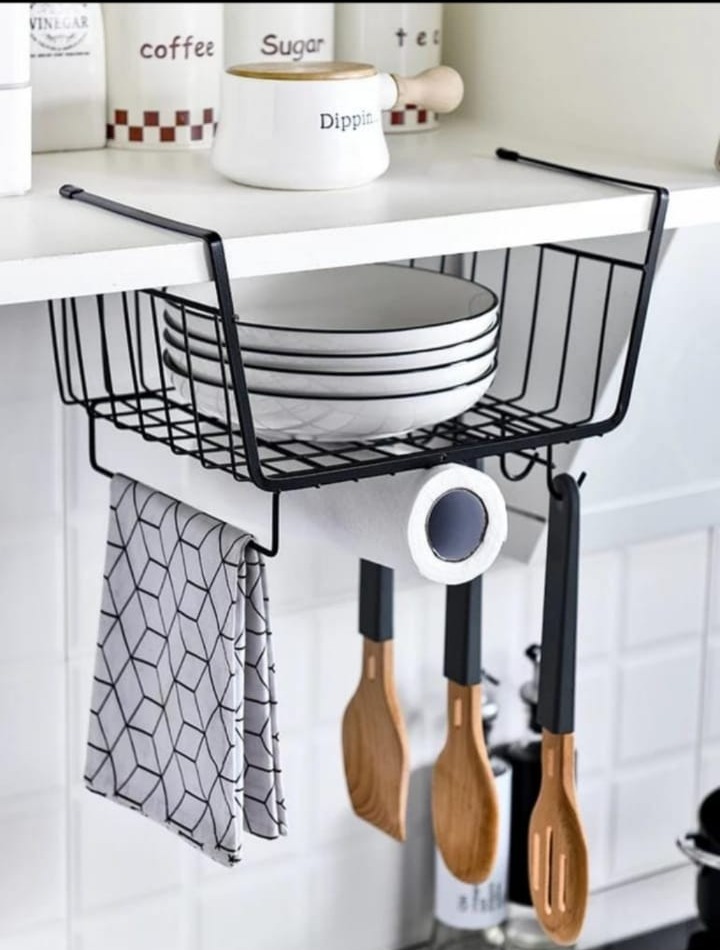 heavy-quality-4-in-1-under-the-shelf-metal-storage-basket-kitchen-organizer-no-punching-tissue-holder-plates-organizer-cups-holder-towel-holder_PD3319