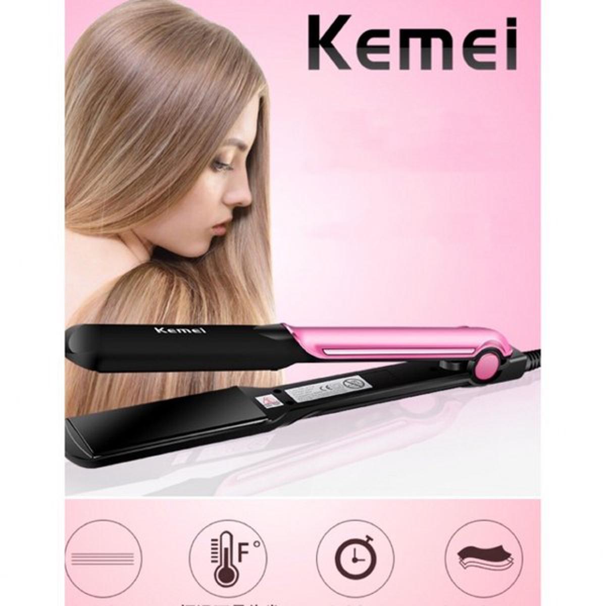 kemei-km---2113-tourmaline-ceramic-coating-styling-tools-fast-heating-flat-iron-professional-electric-hair-straightener-best-quality-straightener_PD8038