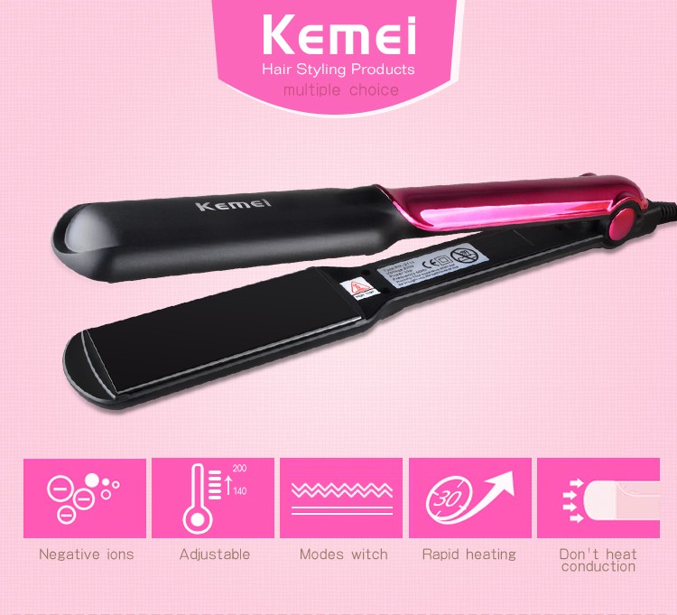 kemei-km---2113-tourmaline-ceramic-coating-styling-tools-fast-heating-flat-iron-professional-electric-hair-straightener-best-quality-straightener_PD8038