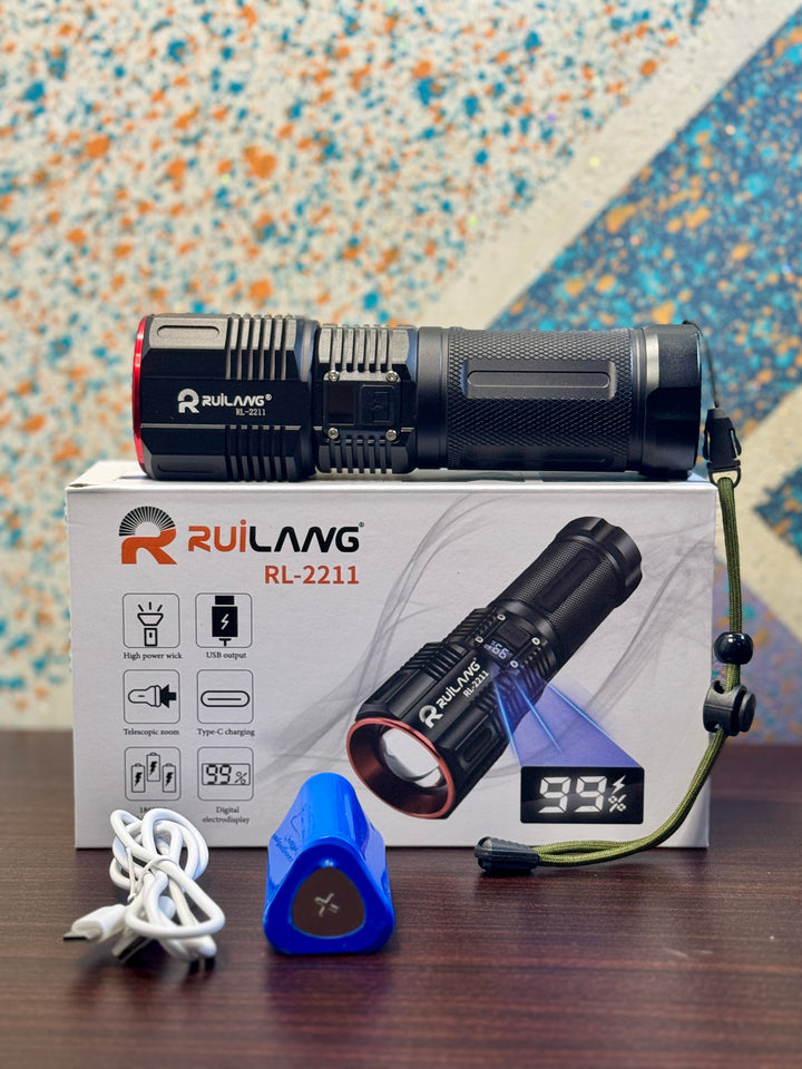 ruilang-rl-2211-model-2km-long-range-torch---flashlight-waterproof-torch-with-power-bank-9800mah-battery_PD7569