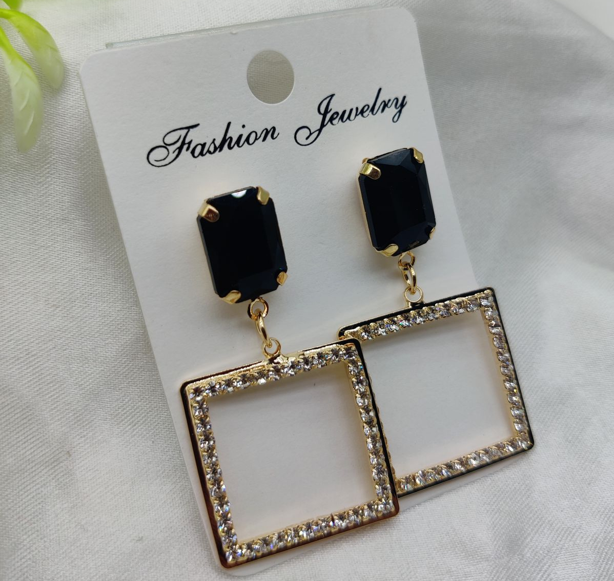 imported-elegant-square-dangle-earrings-with-luxe-black-crystal-top-best-quality-artificial-earrings_PD7584