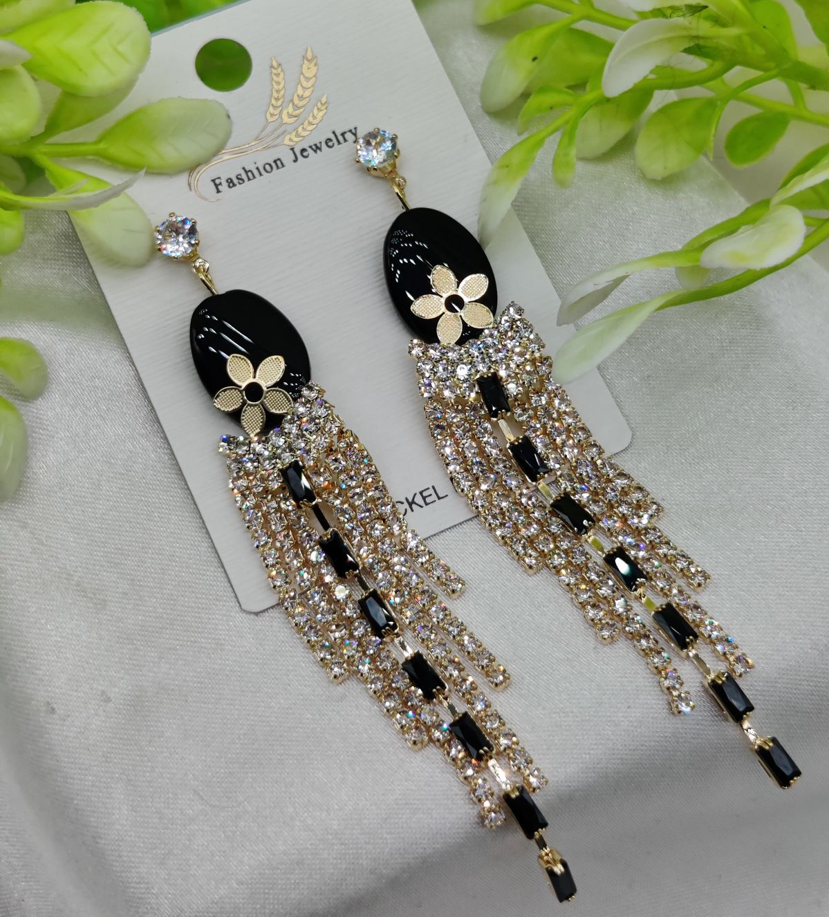 imported-glamorous-long-tassel-earrings-with-black-and-crystal-luxury-look-earrings-girls-earrings-women-earrings_PD7499