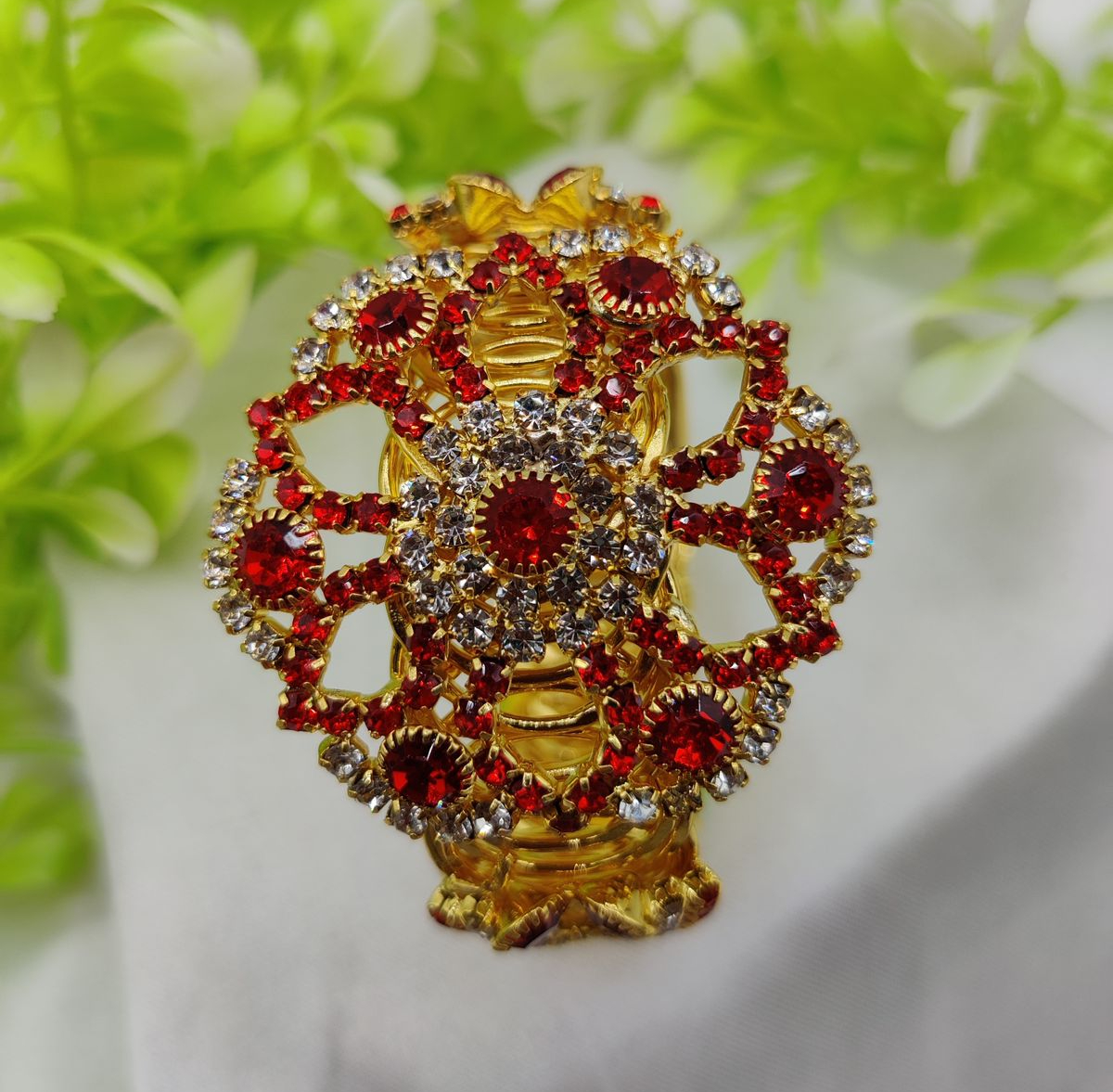 imported-golden-lace-crystal-bracelet-royal-ruby-elegance-bracelet-royal-sapphire-glam-bracelet---adjustable-bracelet-best-quality-artificial-bracelet-for-girls-amp-women_PD8009